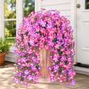 Realistic Artificial Flowers for Outdoors, 2 PCS Full UV Resistant Artificial Outdoor Flowers, Large Size Faux Flowers for Outdoor planters Fake Hanging Flowers Plants for Porch, Front Door, Garden