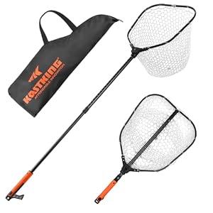 KastKing Brutus Fishing Landing Net with Boat Hook
75" Extendable Handle, Foldable, Lightweight Aluminum Frame, 220 lb Pull-Strength Boat Hook, TPR Handle, with Storage Bag