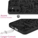 OOK Compatible with Samsung Galaxy S25 5G Case, Silicone Black Flowers Floral Rose Cute Pattern, TPU Camera Protection Soft Slim Shockproof Phone Cover for Women Girls- Black Rose