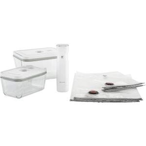 ZWILLING Fresh & Save 7-pc Vacuum Sealer Machine Starter Set, Sous Vide Bags, Meal prep, Airtight Food Storage Containers, Glass
