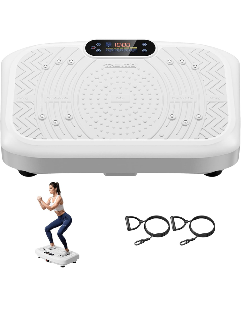 Vibration Plate Exercise Machine Lymphatic Drainage, Full Body Shaking Workout Vibrating Plate Weight Loss, 199 Adjustable Speeds 450 Lbs Capacity Fitness Platform for Women Men