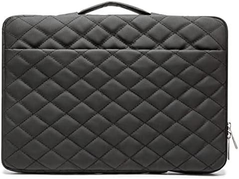 Kinmac Black Embroidery 360° Protective Laptop Case Bag Sleeve with Handle for MacBook Pro 14 inch, iPad Pro 13 inch and 13.5 inch-14 inch Laptop