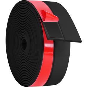 ToLanbbt Weather Stripping Silicone Door Seal Strip 2 in x 20 ft Door Draft Stopper Self Adhesive Door Draft Tape, Side & Bottom Gaps Insulation Strip for Glass Shower Door Sliding Door Window, Black