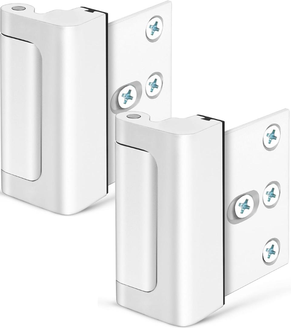 Home Security Door Lock Door Reinforcement Lock Door Locks for Kids Safety Flip Door Lock Latch Childproof Night Lock Door Security Front Door Child Safety Lock High Security Locks for Doors Inside (White)