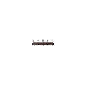 Spectrum Diversified Millbrook Wall Mount 5 Hook Wood Rack: Portable Universal Storage, Metal & Wood, Multicolored
