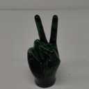 Emerald Green Home Decor Peace Symbol Statue, Creative Hand Gesture Peace Sign Decor, Emerald Green Fingers Sculpture for Living Room Bedroom Coffee Table, Desktop, Bookshelf
