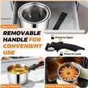 P&P CHEF Tri-Ply Cooking Pots and Sauce Pans, 9Pcs Stainless Steel Cookware Set with Removable Handle, Induction 2Qt Saucepan, 3Qt Small Pot & 4Qt Stock Pot, Oven & RV Safe to 500, Dishwasher Safe