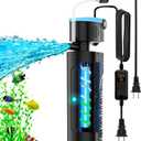 Aquarium Filter | U-V Fish Tank Filter for Green Water Cleaning | U-V Clarifier with Timer | Aeration & Rainfall Mode | Turtle Tank Filter | Submersible Pump with Filter | for 20-70 Gallons