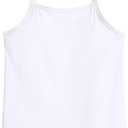 Auranso Girls Undershirts Toddler Cami Camisole Adjustable Straps Sleeveless Cotton Tank Tops for Girls (7-8 Years, White)