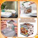 12 Pack Fall Football Facial Tissues Cube Boxes 600 Sheets 3 Ply Autumn Small Maple Leaf Square Face Tissues Bulk for Thanksgiving Day Car Bedroom Party Supplies