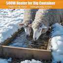 500W Pond Heater, Stock Tank Heater & Submersible Water Heater for Livestock Automatic Thermostat Controller, Non-Conductive Premium Deicer Outdoor Water Heater for Winter