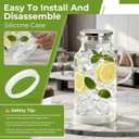 1 Gallon/3.8L Glass Pitcher with Lid, Extra Large Water Carafe Jug, Borosilicate Glass Iced Tea Pitcher, Glass Water Pitcher with Silicone Base, Leak-proof Ring & Cleaning Brush Included (Transparent) (EXP 08/22/35)