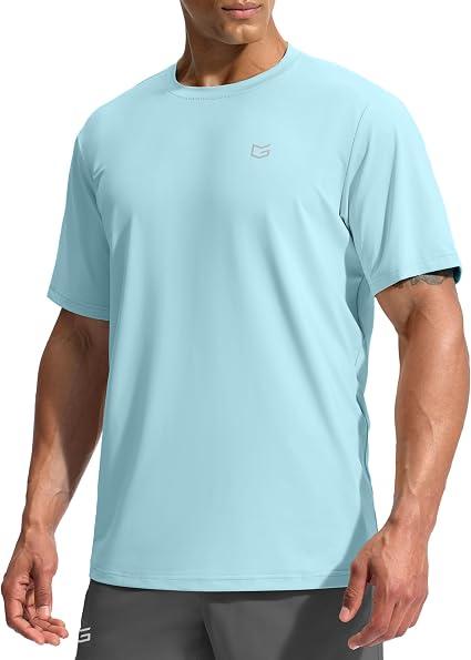 G Gradual Men's Sun Protection Swim Shirt UPF 50+ Rash Guard Short Sleeve Quick Dry Water Hiking Workout Shirts for Men 3XL 
