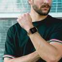 ALAMHI Compatible With Apple Watch Band 38mm 40mm 41mm 42mm 44mm 45mm 49mm, Gold Cowboy Chain Stainless Steel Metal Wristband Women Men Replacement for iWatch SE Series Ultra/9/8/7/6/5/4/3/2/1