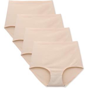FallSweet No Show High Waist Briefs Underwear for Women Seamless Panties Multi 4 Pack, Medium