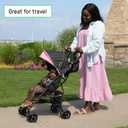 Ingenuity 3D Mini Convenience Stroller Lightweight Stroller with Compact Fold, Multi-Position Recline, Canopy with Pop Out Sun Visor and More Umbrella Stroller for Travel, Pink