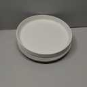 10 Inch Plastic Dinner Plates Set of 8, Microwave Safe Wheat Straw Plates, Unbreakable Reusable Plates for Kitchen & Restaurants, NonToxic Dishwasher Safe Tableware【Non Ceramic】 Off-white