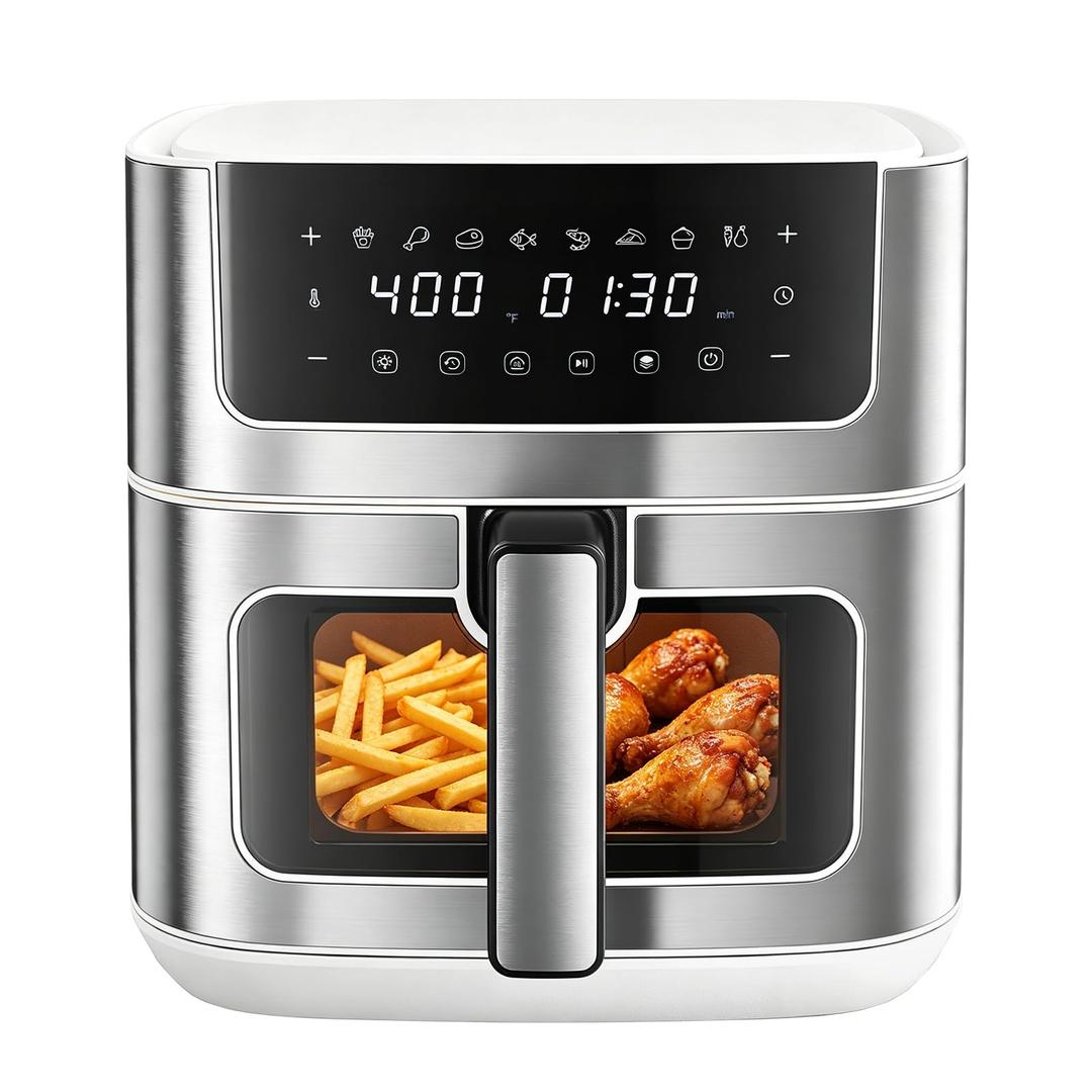 DUMOS Air Fryer 6.34 Quarts, 8-in-1 Airfryer with Presets & Viewing Window