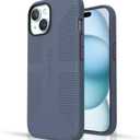 Speck MagSafe Case for iPhone 15 Plus - Drop & Camera Protection, Soft-Touch Secure Grip, Wireless Charging Compatible, 6.7 Inch - iPhone 14 Plus Compatible - Grip Blue (Mystery Blue/Faded Denim)