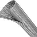 Split Wire Loom Tubing, Cable Protector Sleeve, Braided Cable Management for TV/Computer/Home Theater/Engine Bay, Cord Protectors from Pets No Chew (Grey, 1"-10ft)