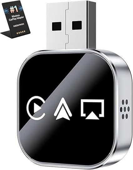 3 in 1 Wireless Carplay Adapter, Car Screen Mirroring Converter, 2026 Upgrade Mirror iOS Phone for iPhone/Airplay/Apple/Android, Bluetooth Auto Link, Wired to Wireless, Plug & Play (for iPhone)