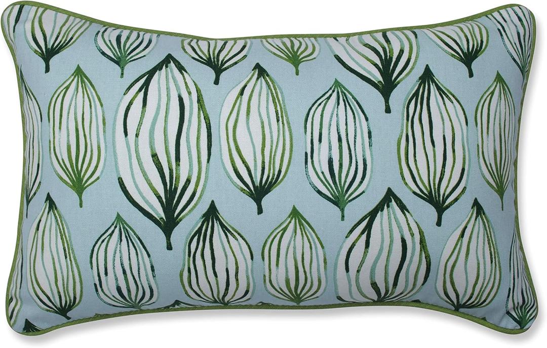 Pillow Perfect Indoor Tropical Leaf Verte Lumbar Pillow, Green