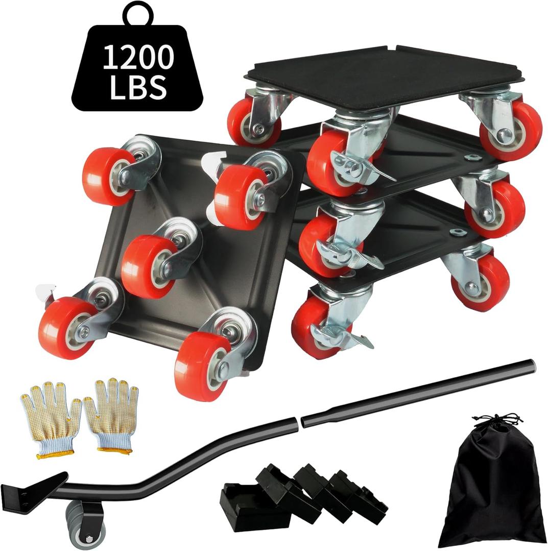 Heavy Duty Furniture Movers with Wheels,Furniture Dolly 5 Wheels,Furniture Movers Sliders 360 Ratating,1200lbs/550kg Load Capacity,Furniture Lift Mover Tool Set for Sofa,Fridge,Washing Machine SYMORIN