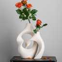 Ceramic Vases Home Dcor White | Crossed Flower Vase Set | Centerpieces for Table | Living Room Dcor | Decorative Vase | Modern Abstract Vases | Housewarming Gift | Minimalist Decoration