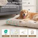 EHEYCIGA Washable XL Dog Bed for Crate 41x27 Inch, Reversible Kennel Pad for Extra Large Dogs Weight Up to 75 lbs, Plush and Comfy Pet Sleeping Mat, Beige