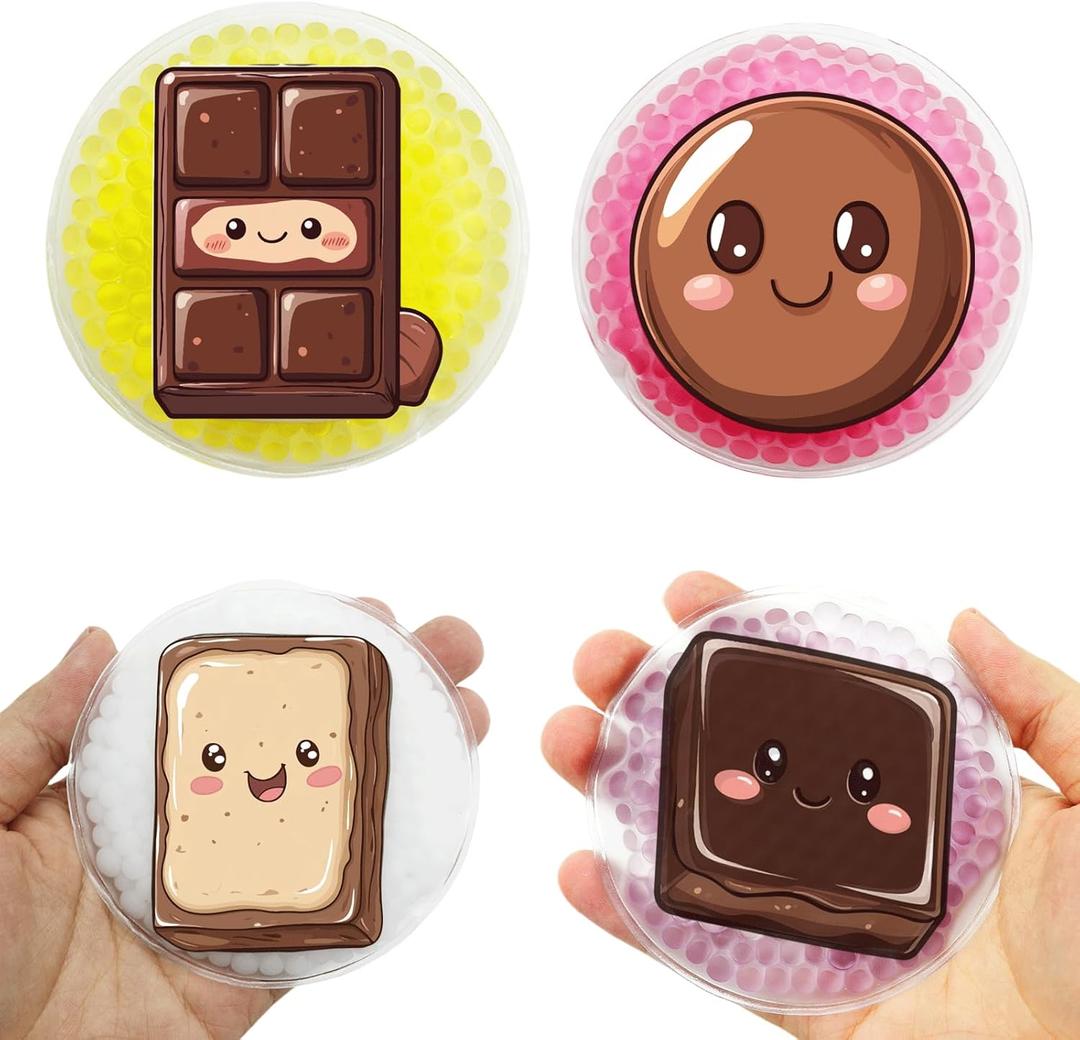 Small Ice Pack, Boo Boo Ice Pack for Kids, Multiple Color Ice Packs, Reusable Instant Cooling Relieves Pain, (Chocolate)