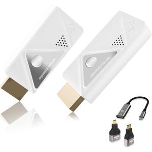 Wireless HDMI Transmitter & Receiver - 4K, 1080P 60Hz Wireless HDMI Extender, Plug & Play 2.4G/5G for Streaming Video & Audio to Monitor from Laptop/PC/Projector