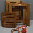 18" Standard Teak Shower Bench with Shelf & Handle - Waterproof, Non-Slip Bath Stool, 300 lbs Capacity - Fits Standard Tubs/Showers & Outdoor Use (Patented)