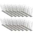 KOKMEYA Bird Spikes,12Pcs,Stainless Steel Spikes with Base,Keep Woodpeckers Pigeon Raccoons Away,Anti Climb Spikes for Graden Patio Fence,9.84Ft