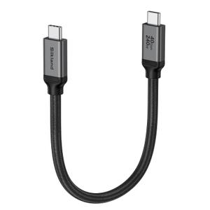 Silkland USB 4 for Thunderbolt 4 Cable 1FT, 40Gbps Data Transfer, 240W PD3.1 Fast Charging, 8K@60Hz, Short USB C Data Cable Compatible with Thunderbolt 3, iPhone 17/16, SSD, MacBook, Hub, Dock