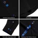 DiBanGu Men's Dress Shirt Long Sleeve Casual Button Down Shirts Regular Fit Inner Contrast Shirt for Business Party (Black, XL)