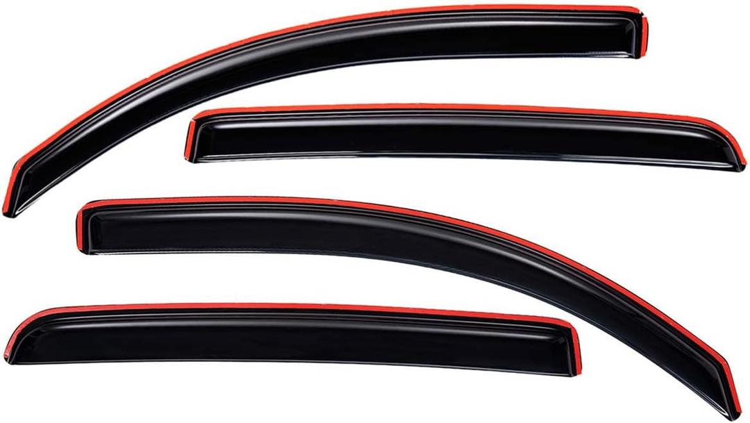 Lightronic Extra Durable Clip-on in-Channel Auto Vent Window Visor, Fits 2013-2022 Buick Encore (Not Fit GX), 2013-2022 Chevrolet Trax, UV Protection Rain Guard, Original Wind Deflector, Smoke, 4Pcs