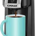 CHULUX Classic Single Serve Coffee Maker for K Cup, One Button Easy Coffee Machine for Office, RV, Travel and Dorm, Black