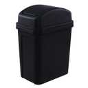 Gloreen 7 Liter Plastic Swing Lid Trash Can, 1.8 Gallon Small Garbage Can, Black
