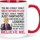 3 x WENSSY Funny Great Mother In Law Gifts Mug, Best Mothers Day Gifts for Mother In Law from Daughter Son In Law, 11 Ounce Red