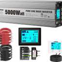 GIANDEL Power Inverter 5000 Watt Pure Sine Wave ETL UL458 Listed Converts 12 V to 120 Vac with Hard Wire Terminals & Push Mount Remote with Big LCD Display for Solar System RV Trucks Camper Boats