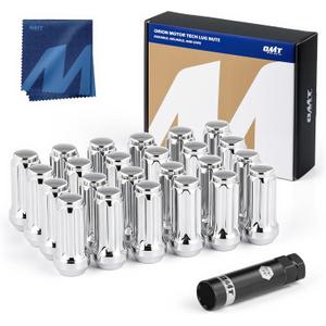 Orion Motor Tech M14x1.5 Spline Lug Nuts with Cone Seat, Chrome Plated Wheel Lug Nuts Compatible with Chevrolet Silverado Suburban 1500 Ford Expedition F-150 Ram 1500& More, Set of 24