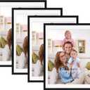 Giftgarden Black 12x16 Picture Frames Set of 4, Matted to 11x14 Picture with Mat or 16x12 Artwork Without Mat, Wall or Tabletop Display