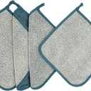 5 Pack Soft Weave Home Spa Bath Shower Exfoliating Massage Face Body Wash Cloths, Dual-Sided with Exfoliating Scrub and Soft Terry Cloth Towel