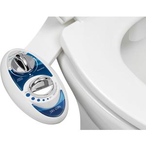 LUXE Bidet NEO 185 - Dual Nozzle, Self-Cleaning, Non-Electric Bidet Attachment for Toilet Seat, Adjustable Water Pressure, Rear & Feminine Wash (Blue)
