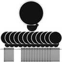 Roowest 12 Pcs Round Foldable Fan with Bag Polyester Colored Blank Sublimation Fans Portable Handheld Compact Fold up Flying Disc Fans for Summer Wedding Party Favor (Black)