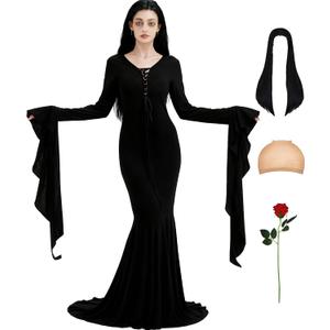 Adult Halloween Costumes 2025 Women,Couples Family Disfraz de para Mujeres for 3 4 (Black)