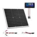 VEVOR 50W 12V Solar Battery Charger Maintainer, Mono Solar Panel Trickle Battery Charger with Upgraded MPPT Controller, IP65 Waterproof for Car Boat RV Trailer Flat Rooftop (Bracket Not Included)