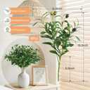 Faux Olive Branches, 18''Artificial Olive Stems,Perfect Greenery for Vase,Greenery for Centerpieces,Coffee Table,Home Decoration for Dining Room & Living Room,6pcs