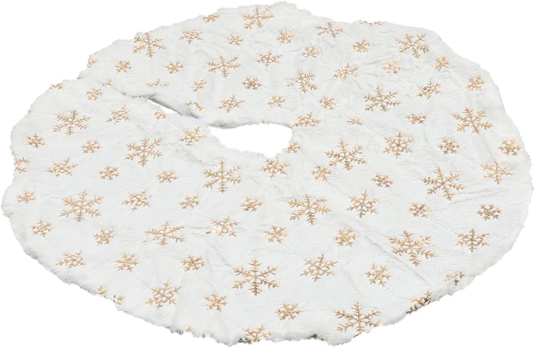 Healifty Classic Christmas Tree Skirt Decorative Tree Skirt Holiday Decorations for Home