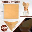 100 Count Pour Over Coffee Filters Compatible with Chemex 5-13 Cup, Unbleached, Disposable Squares Pre-Folded Paper Filter, No Paper Taste, for Pour-Over Coffeemaker Drippers